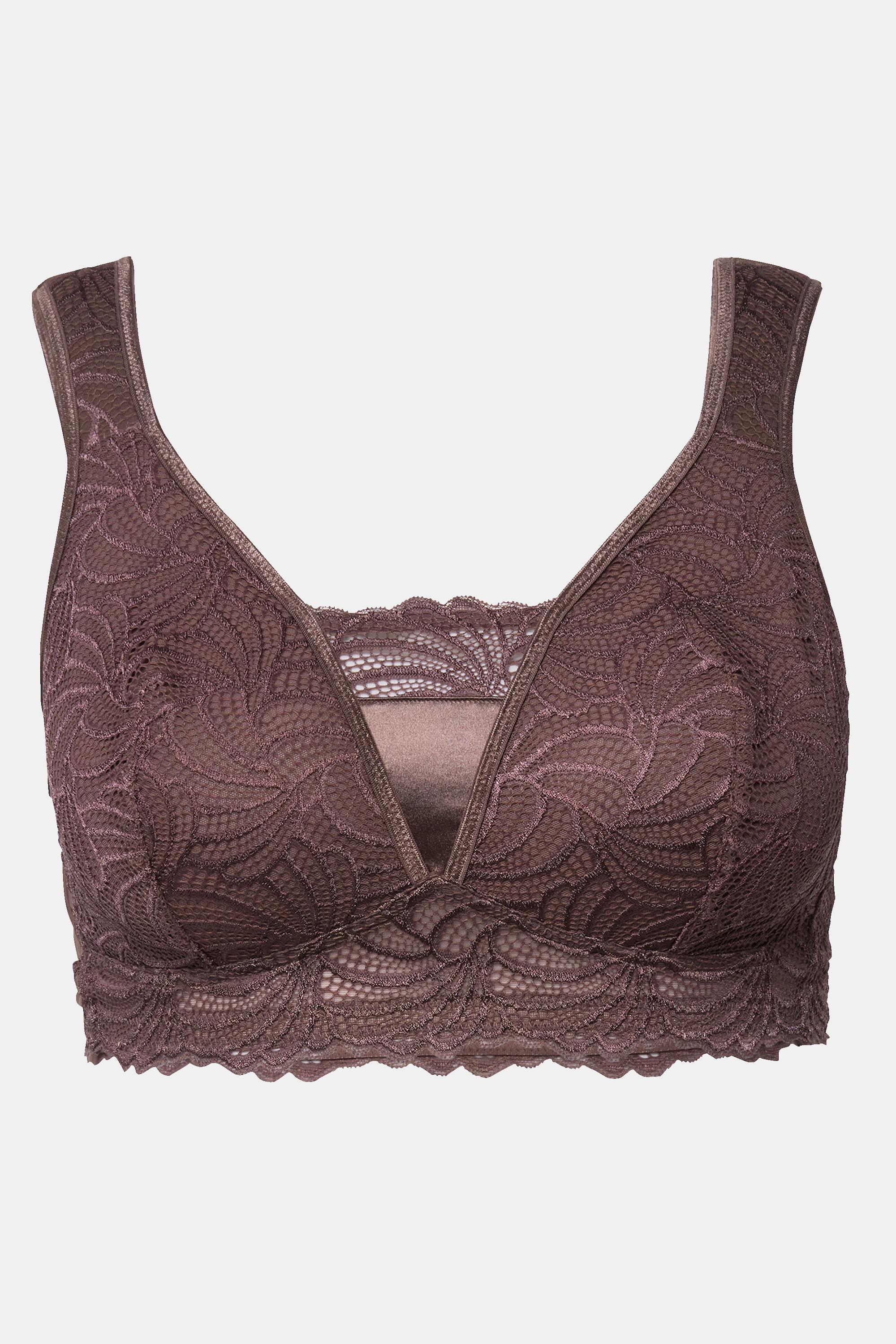 Ulla Popken  Bralette di pizzo senza ferretto con coppa B-F 