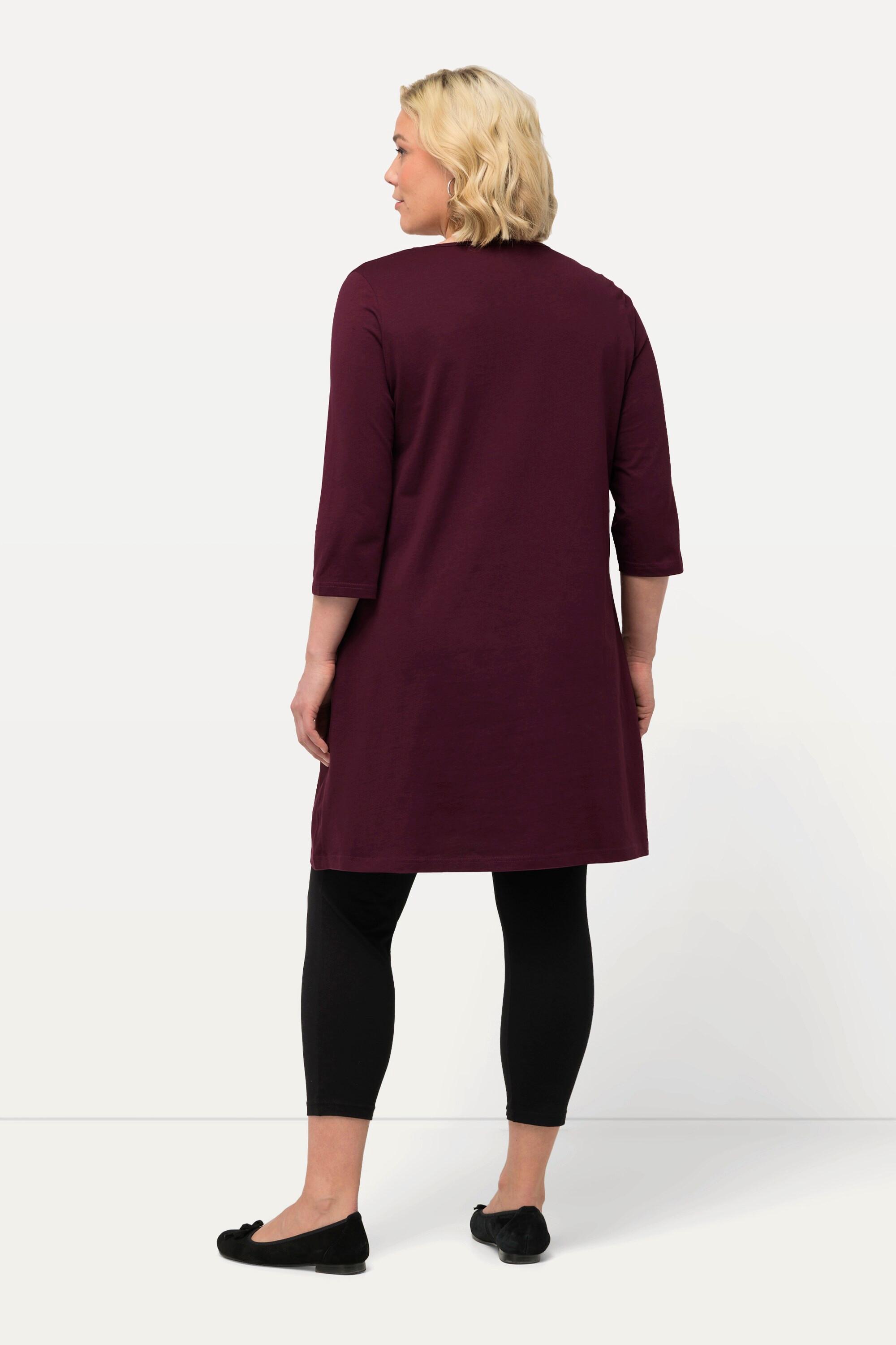 Ulla Popken  Longshirt, A-Linie, Carree-Ausschnitt, 3/4-Arm 