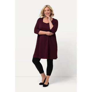 Ulla Popken  Longshirt, A-Linie, Carree-Ausschnitt, 3/4-Arm 