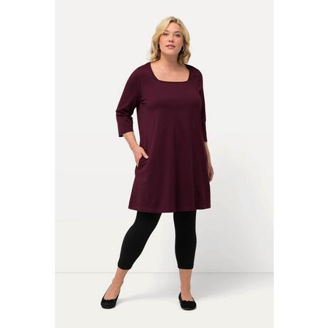 Ulla Popken  Longshirt, A-Linie, Carree-Ausschnitt, 3/4-Arm 