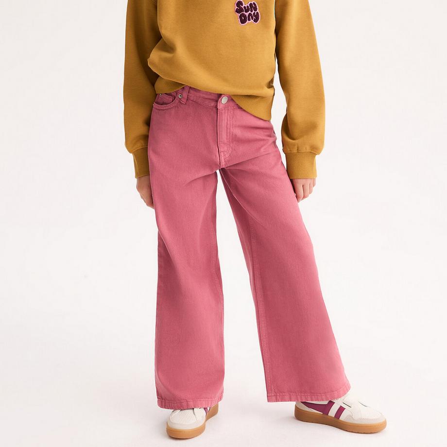 Pantalon large 5 poches en coton