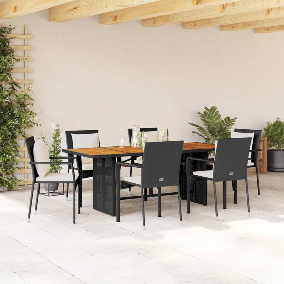 VidaXL Ensemble à manger de jardin rotin synthétique  