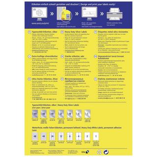 Avery-Zweckform Etichetta per cartellini e targhette 63.5 x 29.6 mm Pellicola in poliestere Argento 2700 pz. A  