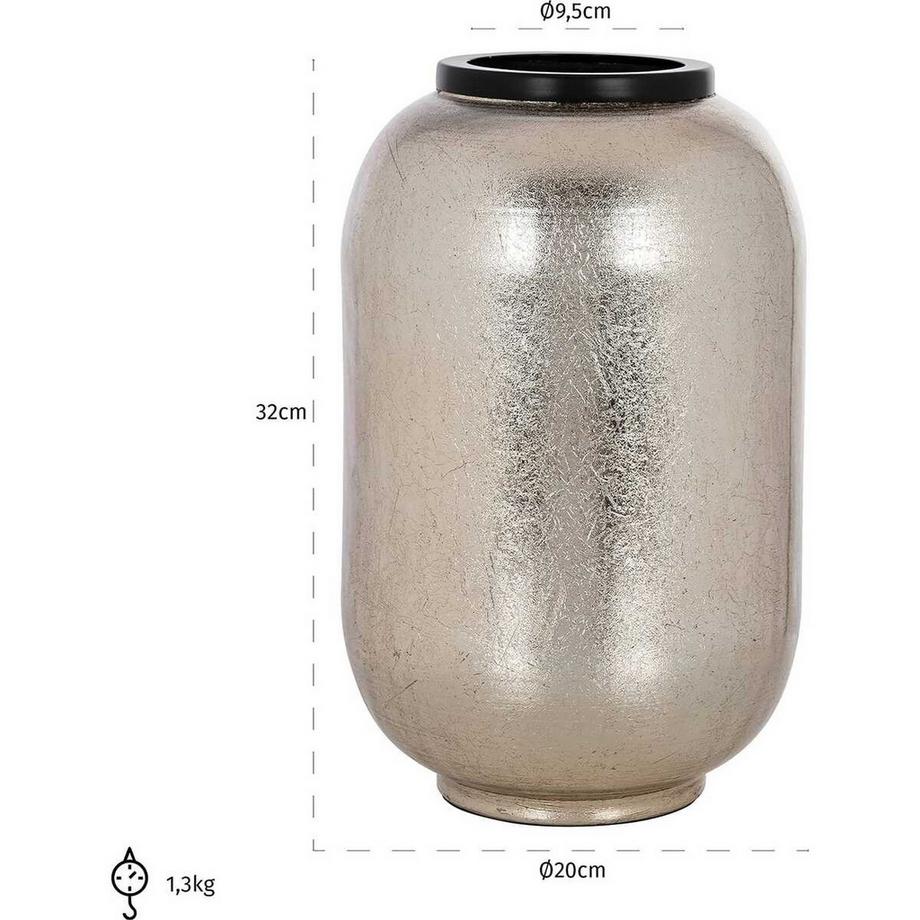 mutoni Vase Vesna argent 20x30  