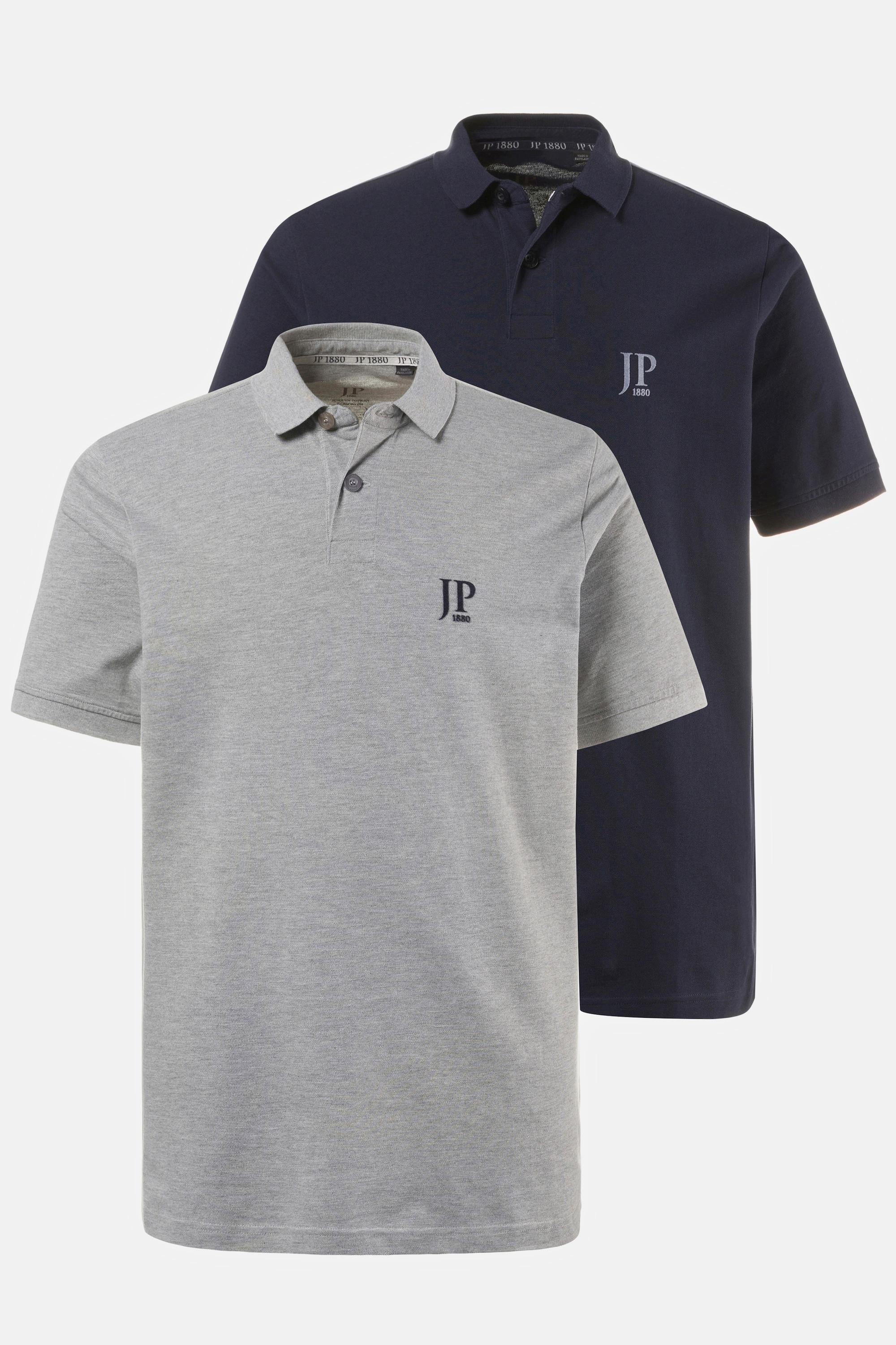 JP1880  Poloshirts, Basic, 2er-Pack, Piqué, gekämmte Baumwolle 