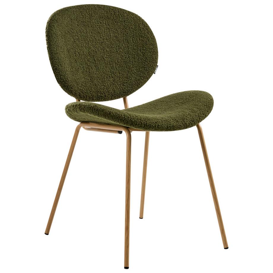 Beliani Lot de 2 chaises de salle à manger en Bouclé  LUANA  