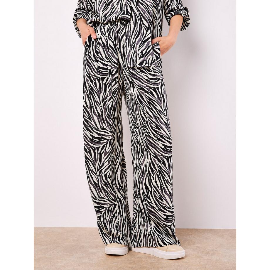 Pantalon à jambes larges à imprimé zébré
