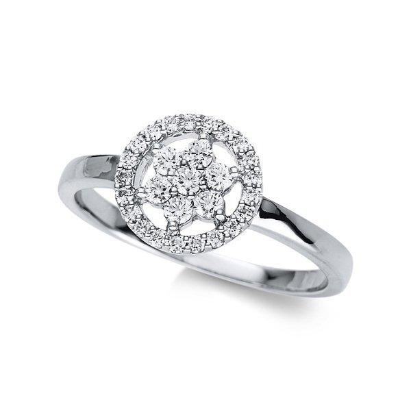 Image of Verlobungsring 750/18k Weissgold Diamant 0.3ct. Damen Silber 54