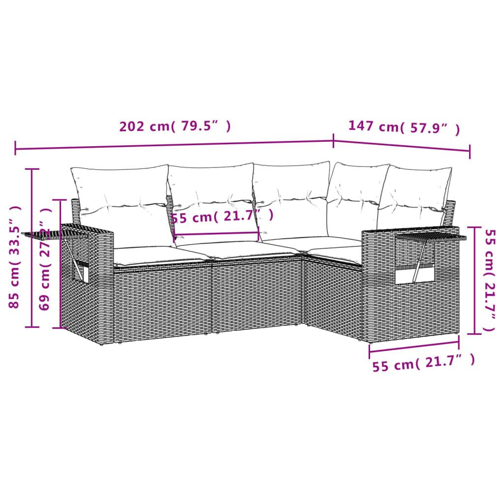 VidaXL Ensemble de canapés de jardin rotin synthétique  