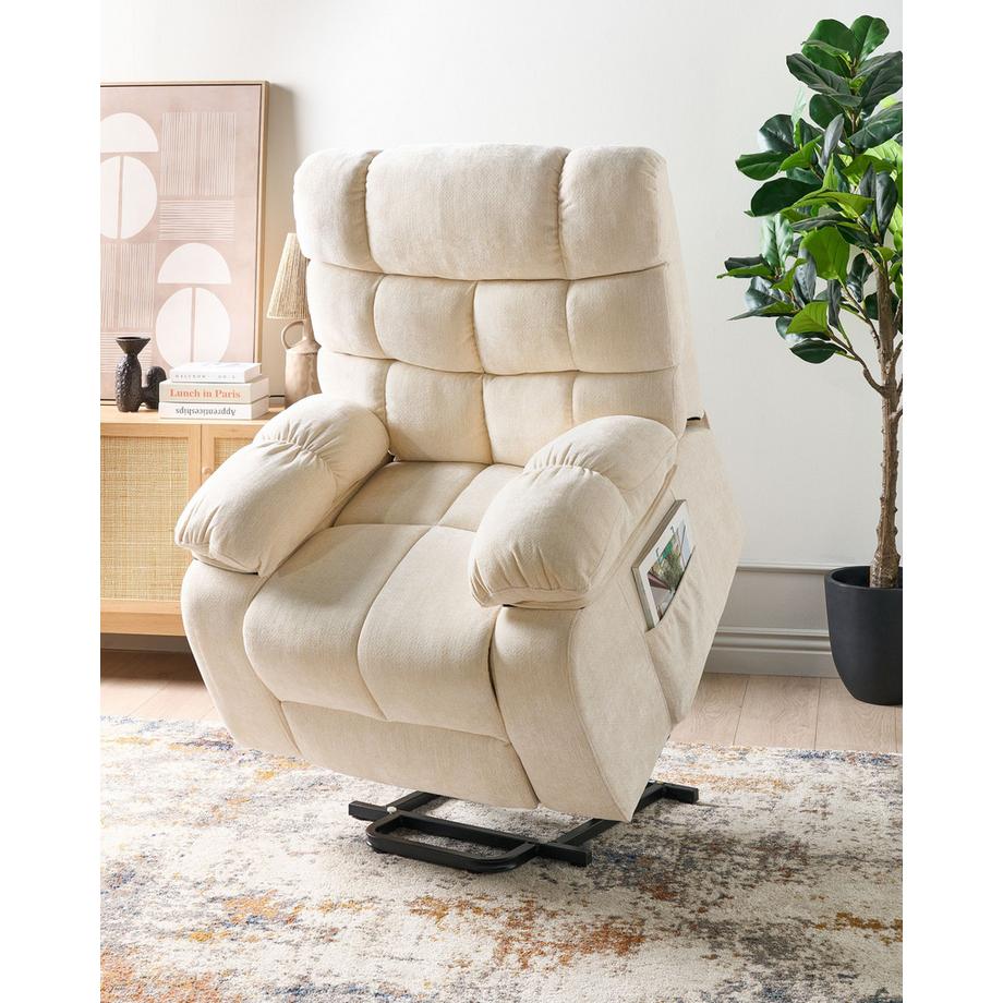 Beliani Fauteuil inclinable électrique en Tissu Moderne ARES  