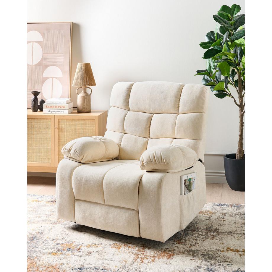 Beliani Fauteuil inclinable électrique en Tissu Moderne ARES  