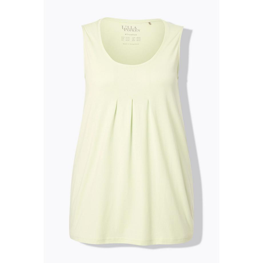 Ulla Popken A-Linie Ärmelloses Rundhals Top mit Zierfalten  