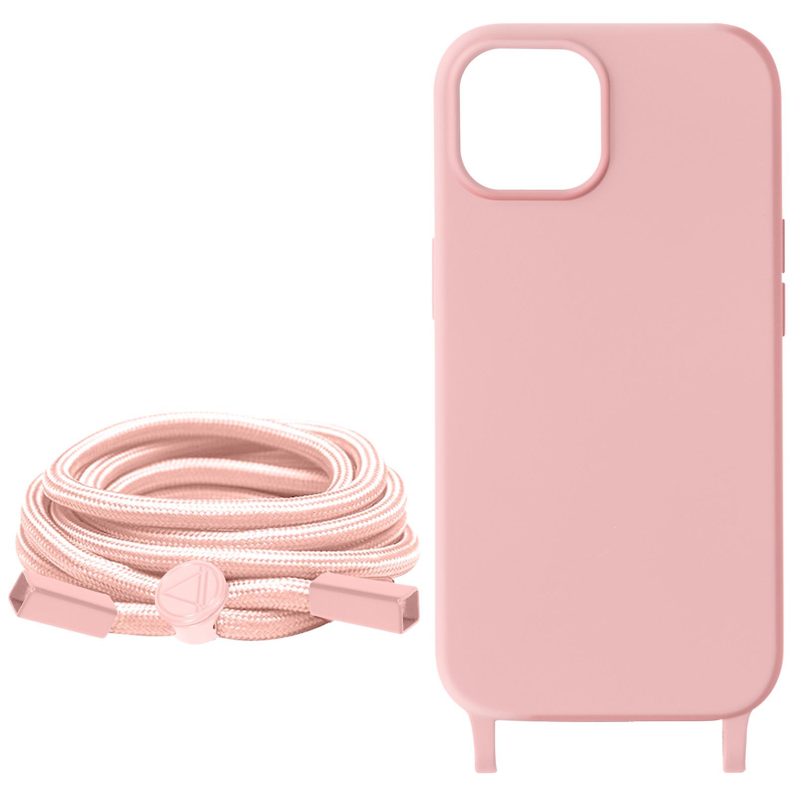 Avizar  Cover cordino iPhone 15 Plus rosa 
