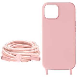 Avizar  Cover cordino iPhone 15 Plus rosa 