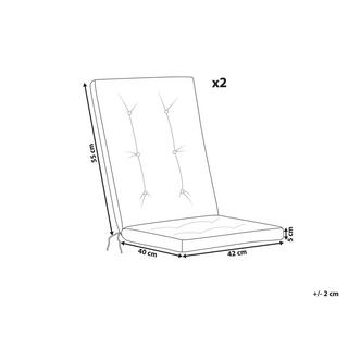 Beliani Lot de 2 coussins de jardin en Polyester Moderne MAUI PREMIUM  