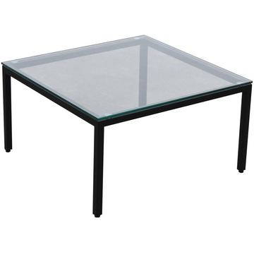 Table basse Obelisk 4 pieds 60 - plateau verre clair - structure noire