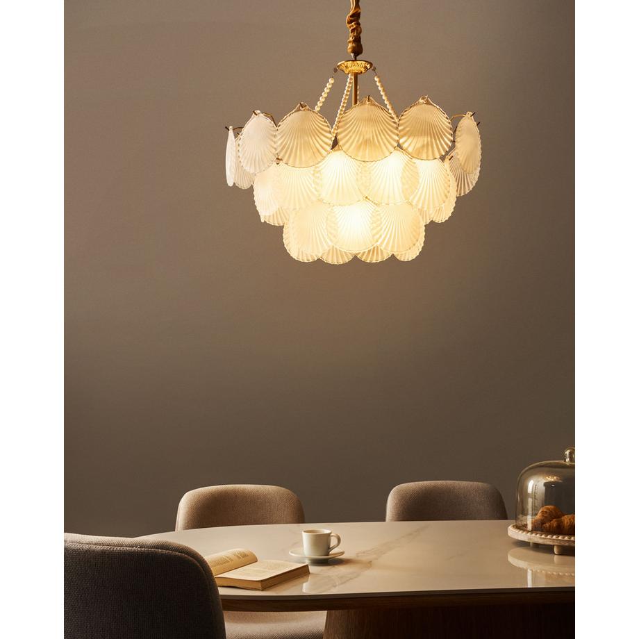 Beliani Lustre en Verre Glamour BIGOTE  