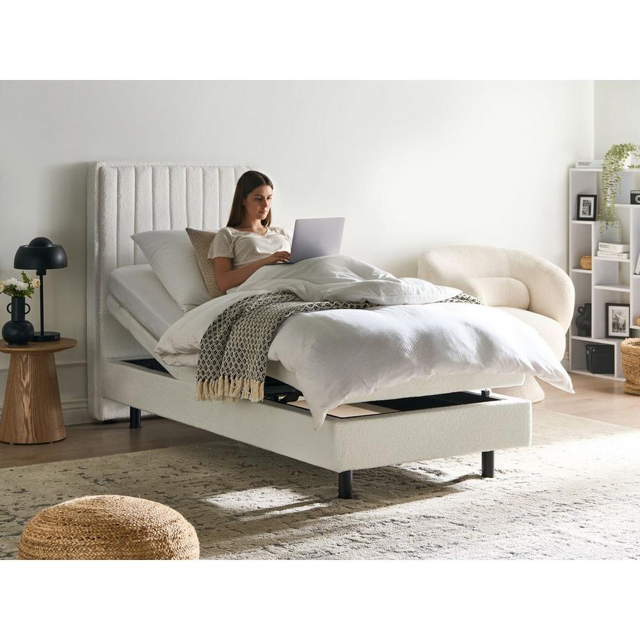 Beliani Letto regolabile en Bouclé Classico DUKE II  