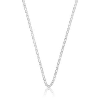 MUAU Schmuck  Collier gourmette de bà¢ton or blanc 750, 2.4mm, 38cm 