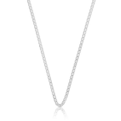 MUAU Schmuck  Collier gourmette de bà¢ton or blanc 750, 2.4mm, 38cm 