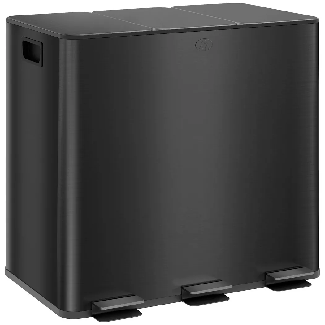 HOMCOM - Mülleimer, One Size, Schwarz