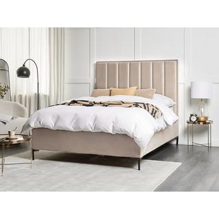 Beliani Bett mit Bettkasten aus Samtstoff Modern SEZANNE  