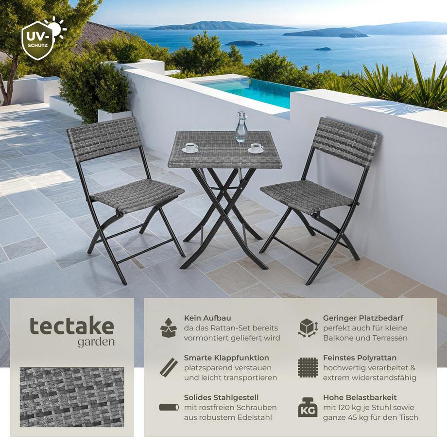 Tectake Set in rattan  Trevi per 2 persone  