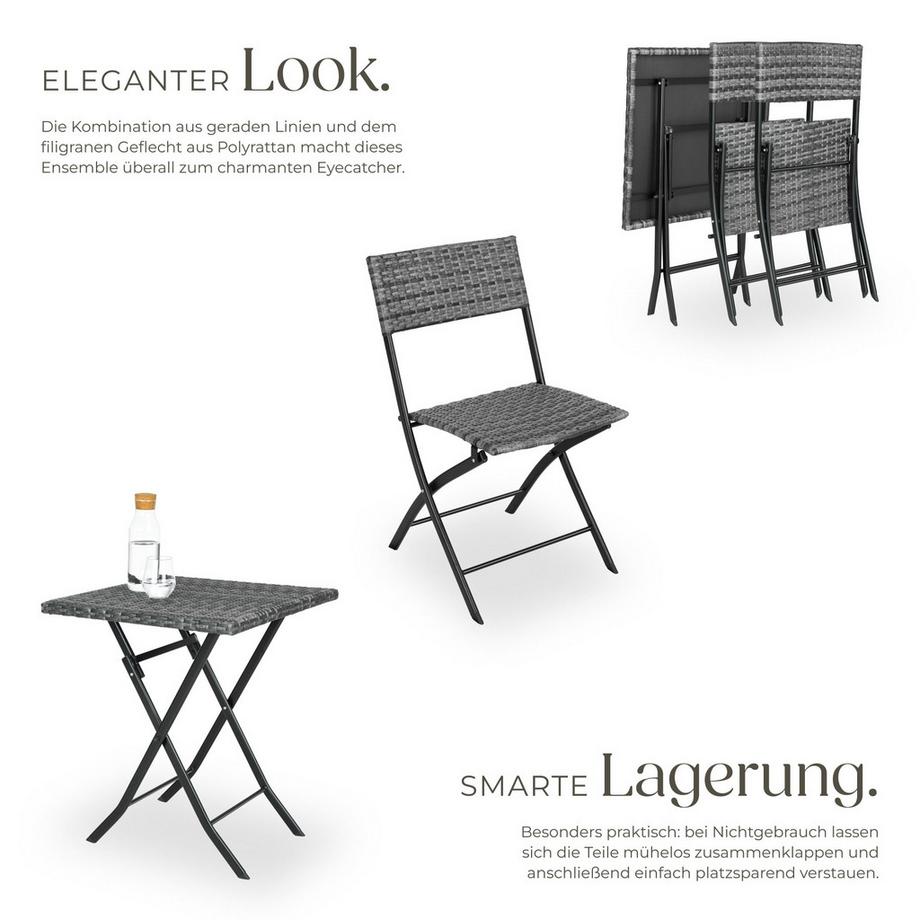 Tectake Set in rattan  Trevi per 2 persone  