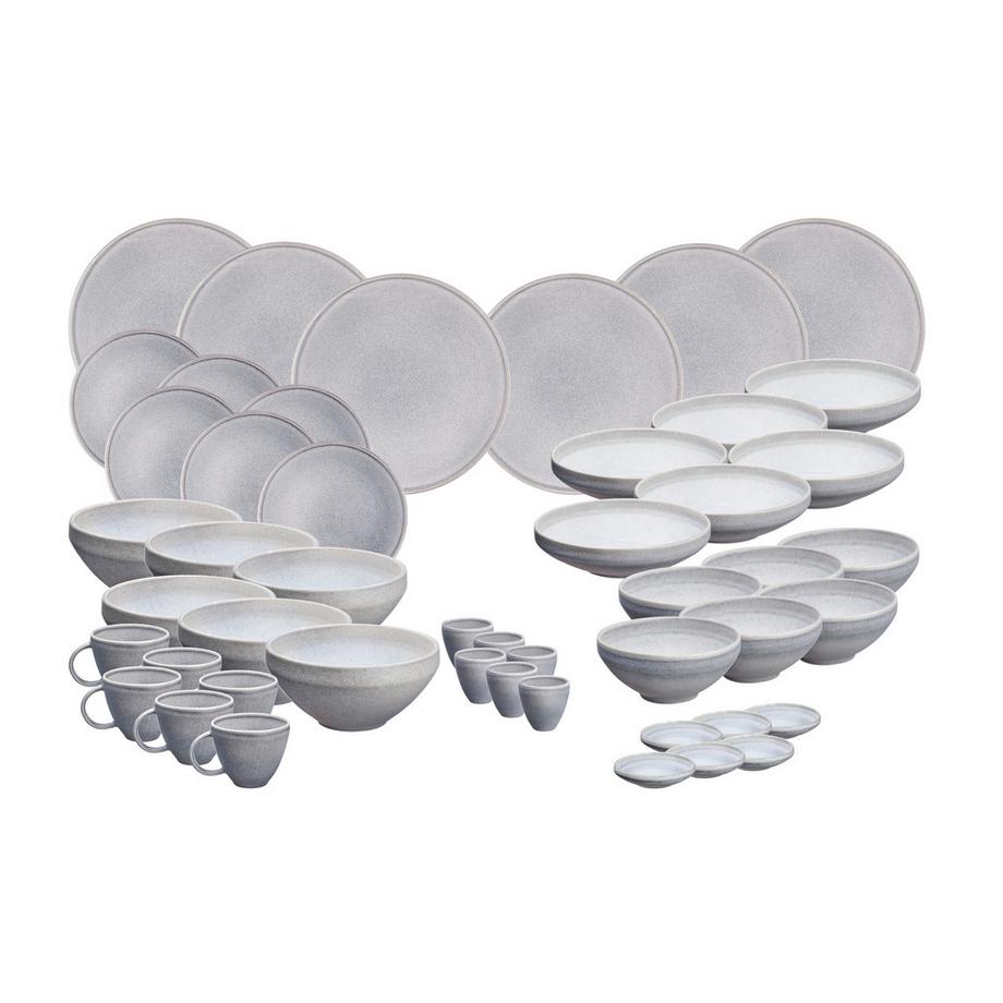 BJÖRN Geschirr-Set STONE - 48 Stück - Mondgrau  