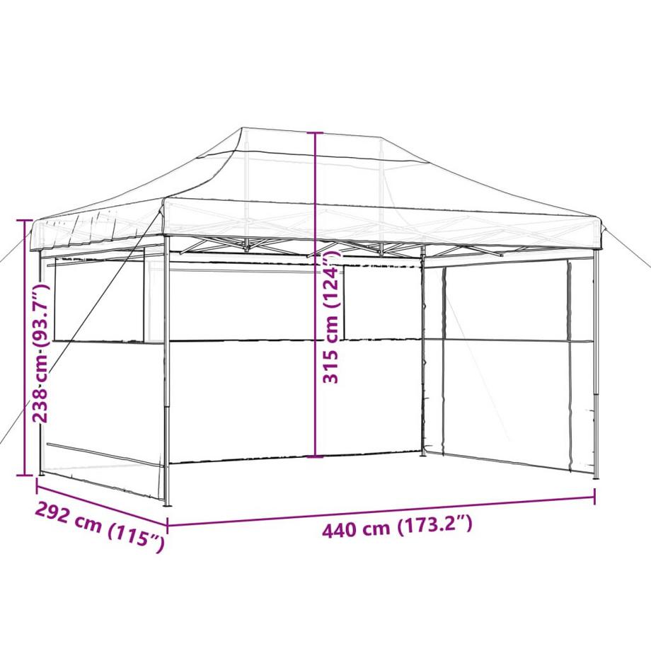 VidaXL tenda per feste Poliestere  