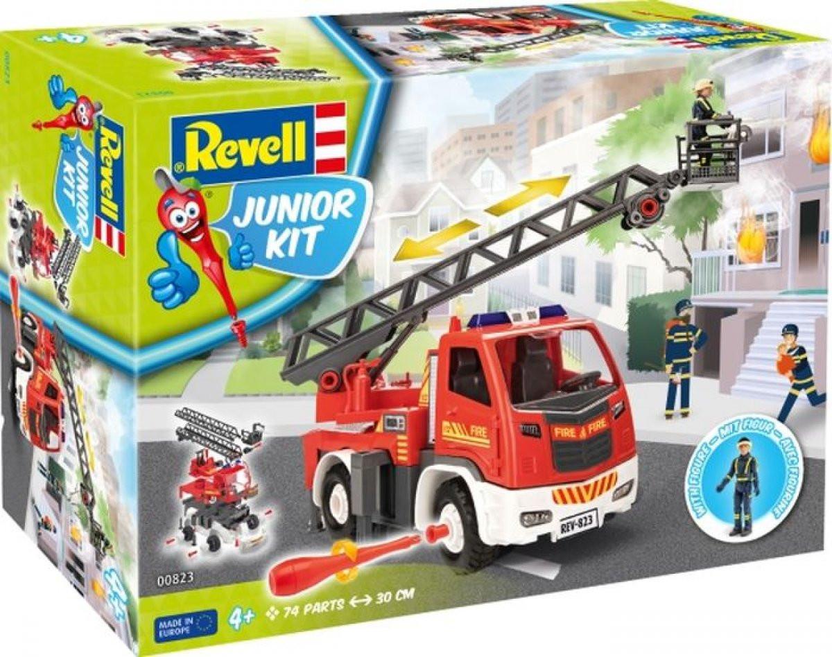 Revell  Junior Kit Feuerwehr mit Drehleiter und Figur (74Teile) 