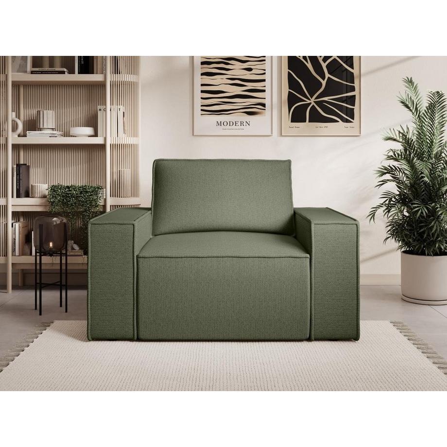 Vente-unique Sessel - Strukturstoff - Grün - AMELIA  