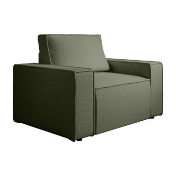 Fauteuil en tissu texturé vert AMELIA