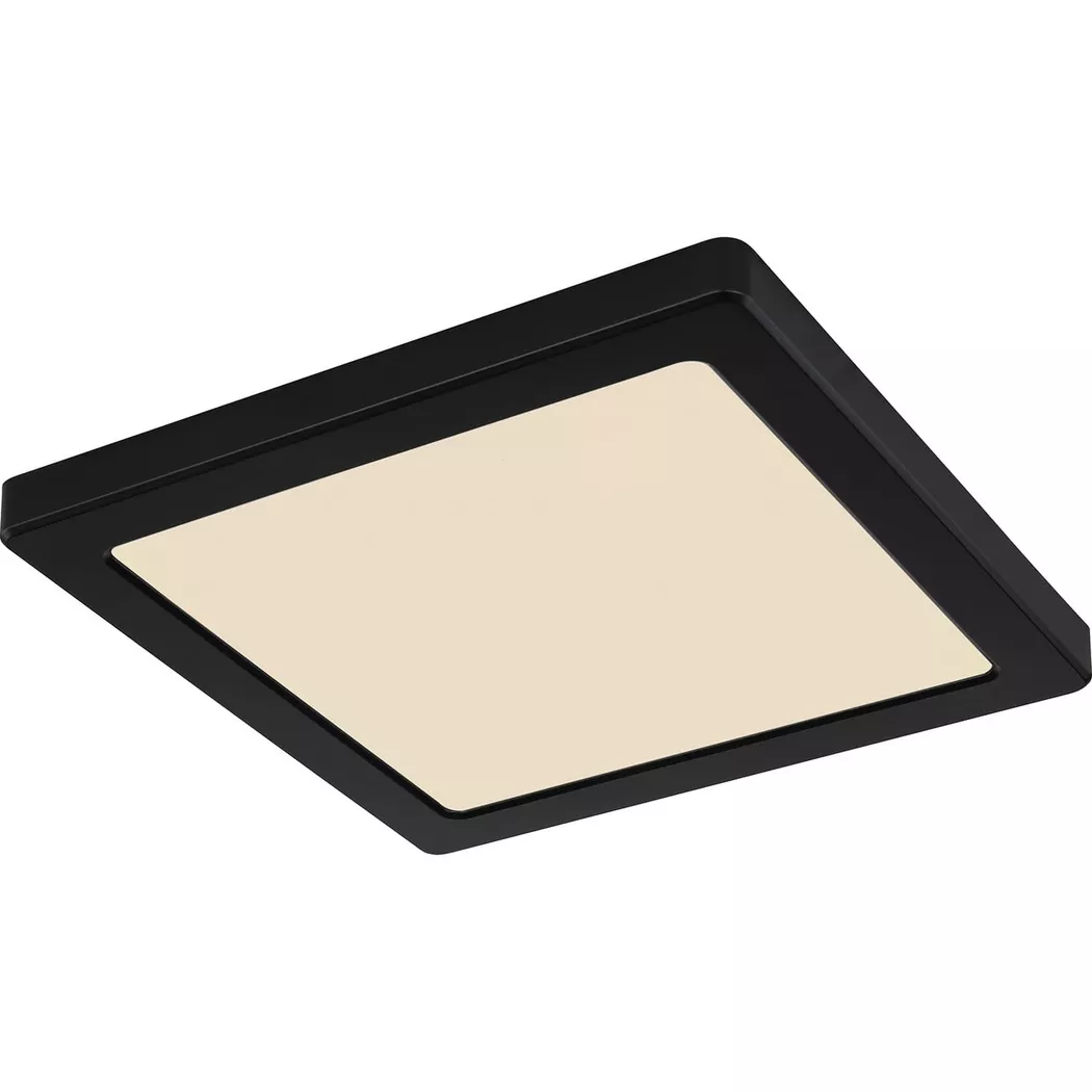 mutoni – Deckenleuchte Lasse Kunststoff opal LED 22×22, One Size, Schwarz