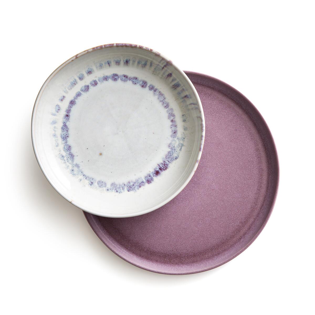 AM.PM Lot 4 assiettes creuses grès émaill réactif  