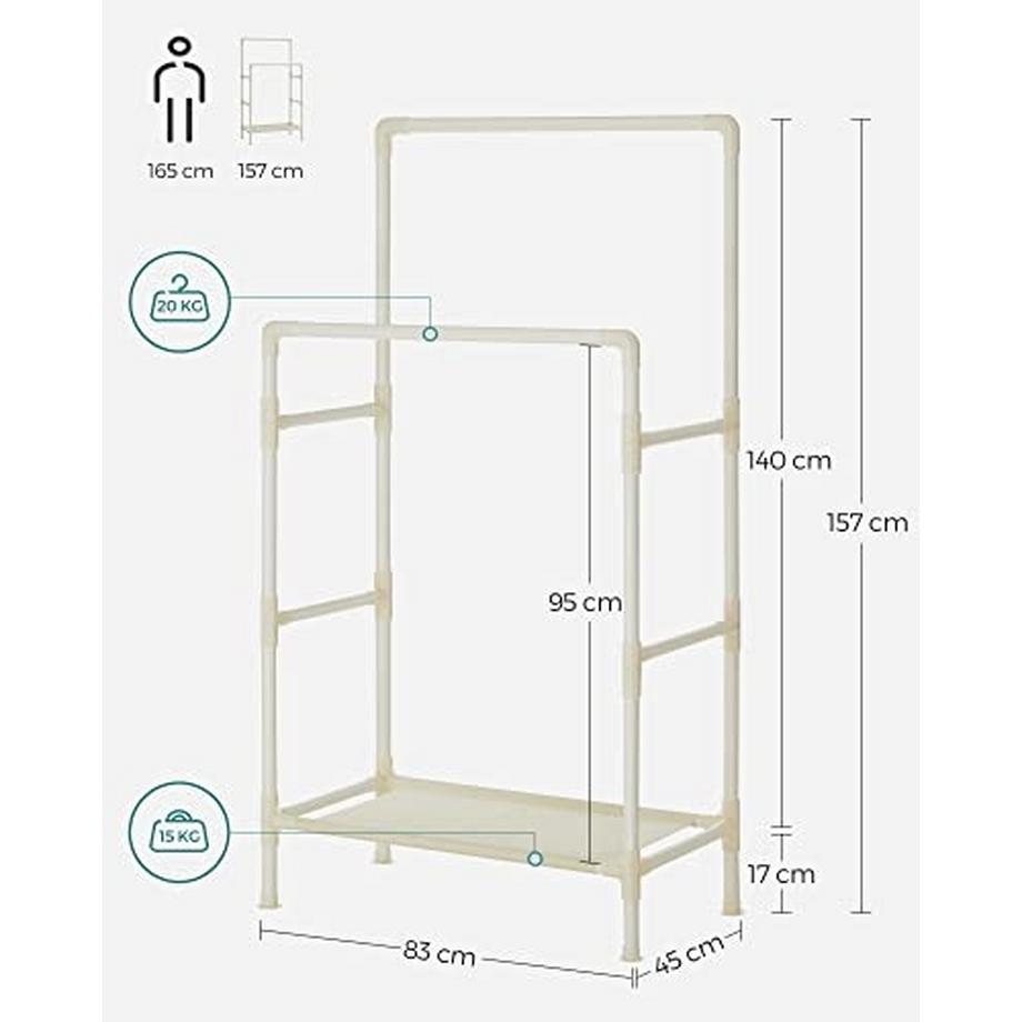 Pricenet Appendiabiti in metallo resistente, carico di 70 kg, montaggio facile  