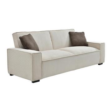 Sofa 3-Sitzer mit Schlaffunktion - Cord - Beige - SEKOTA