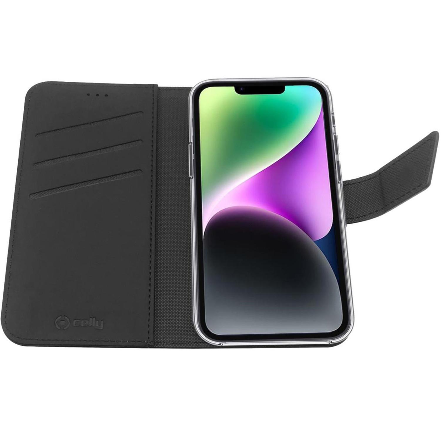 Celly  Custodia a portafoglio per iPhone 14 nera 