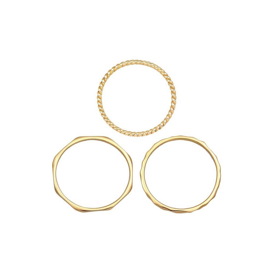 Elli  Bague Stapelringe Stacking Bandring 3Er Set 375 Gelbgold 