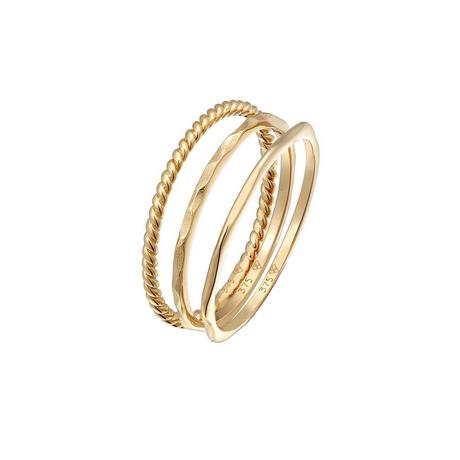 Elli  Ring Stapelringe Stacking Bandring 3Er Set 375 Gelbgold 