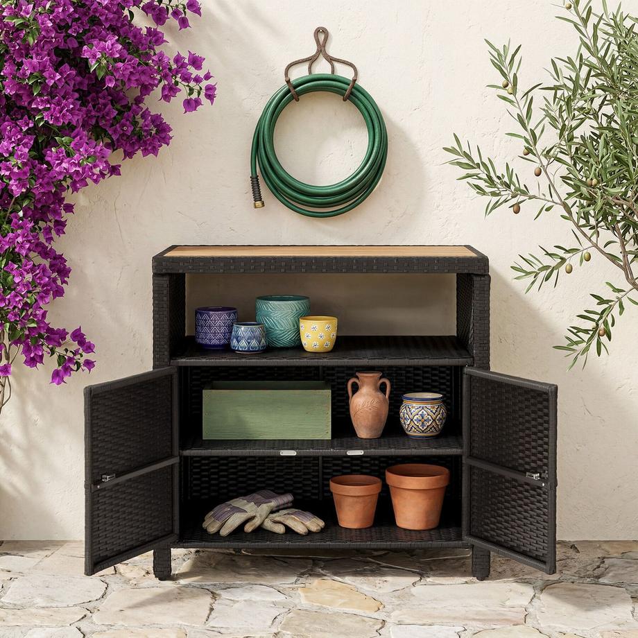 Tectake Gartenschrank Monscia, witterungsbeständig, sicherer Verschluss, einfache Montage, robuster Stauraum  