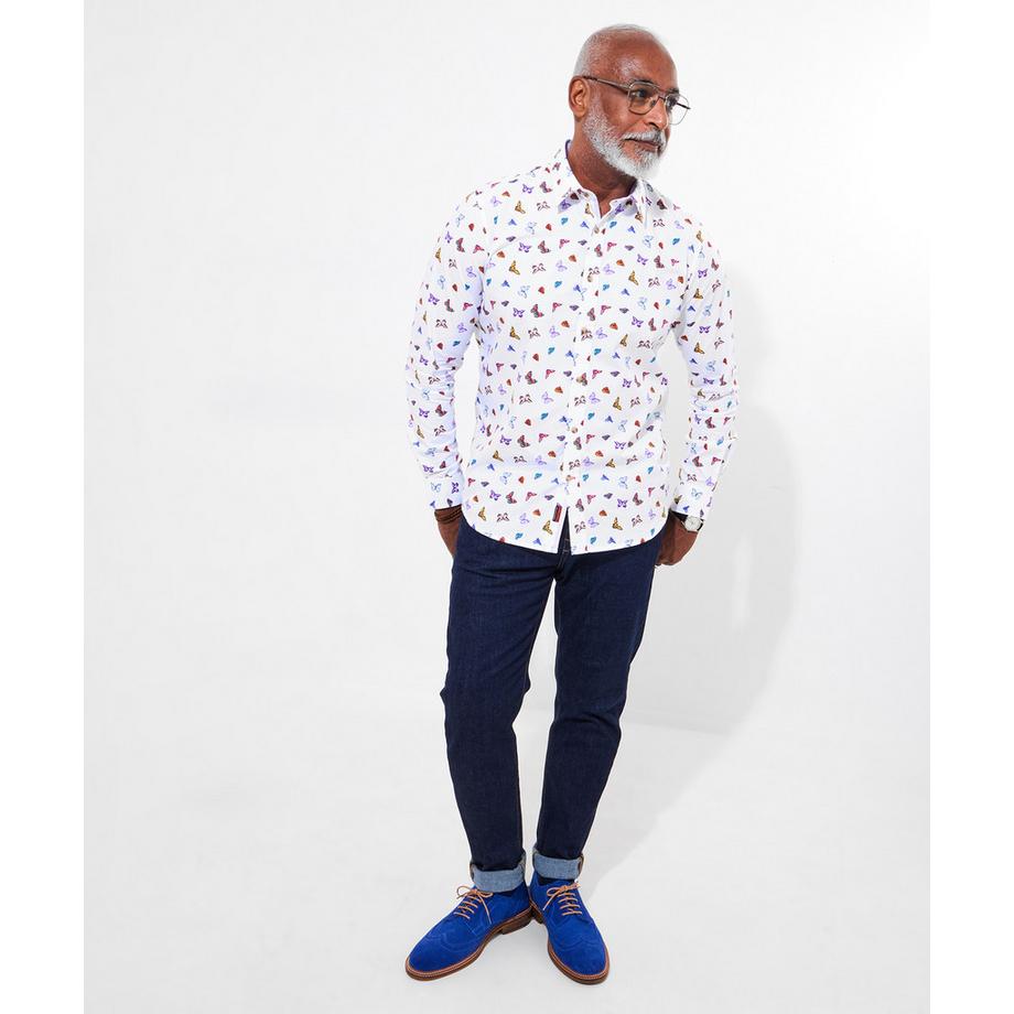 Joe Browns Chemise Imprimé Papillon avec Rayures Contrastées  