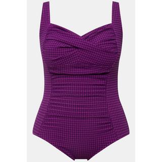 Ulla Popken  Maillot de bain à bonnets souples avec drapé. Powermesh. 