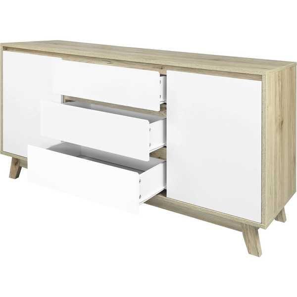 mutoni Madia naturale 140x40x75 bianco  