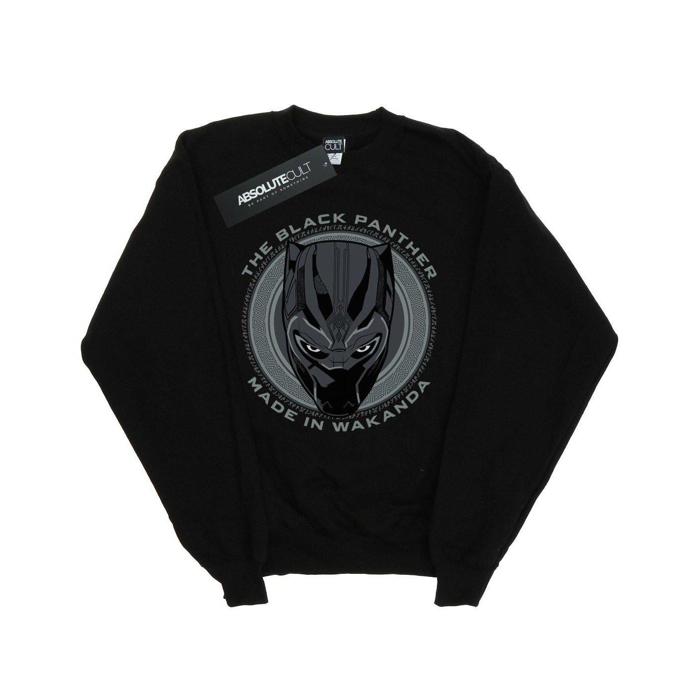 Image of Black Panther Made In Wakanda Sweatshirt Unisex Schwarz 128