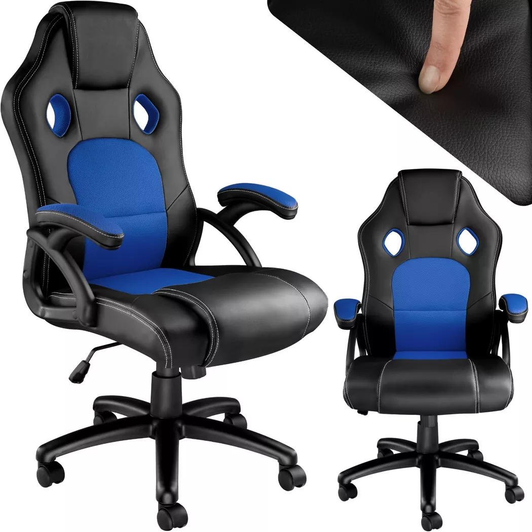 Tectake – Bürostuhl Tyson, 65 CM, Blau