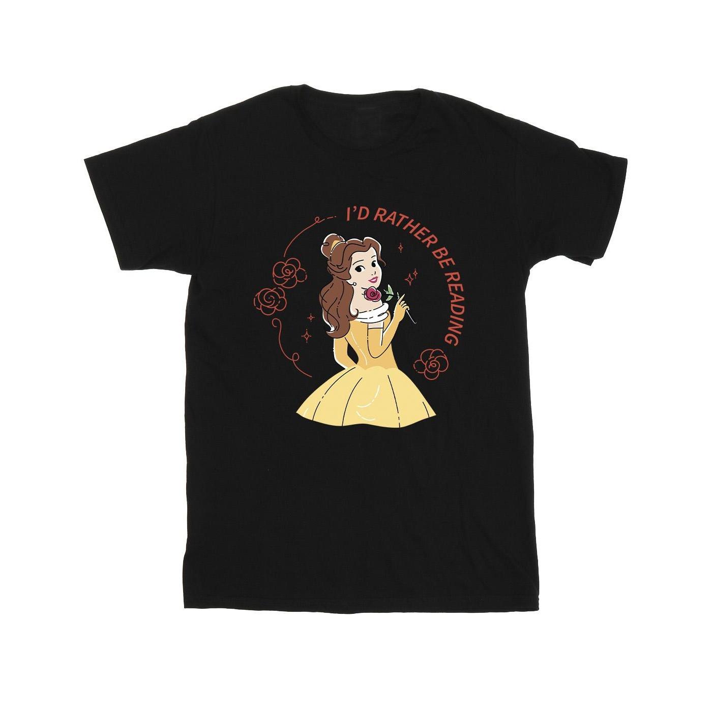Image of Beauty And The Beast I'd Rather Be Reading Tshirt Herren Schwarz XL