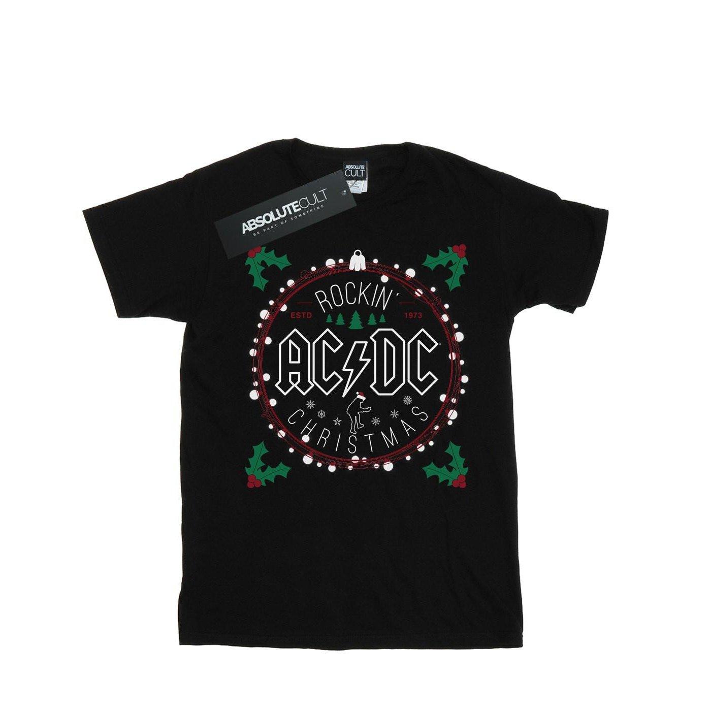 Image of Acdc Christmas Circle Tshirt Damen Schwarz XXL