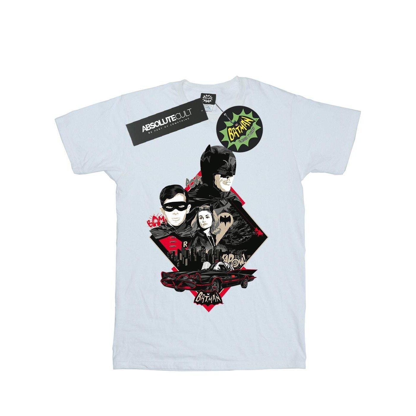 Image of Batman Tv Series Character Skyline Tshirt Damen Weiss S