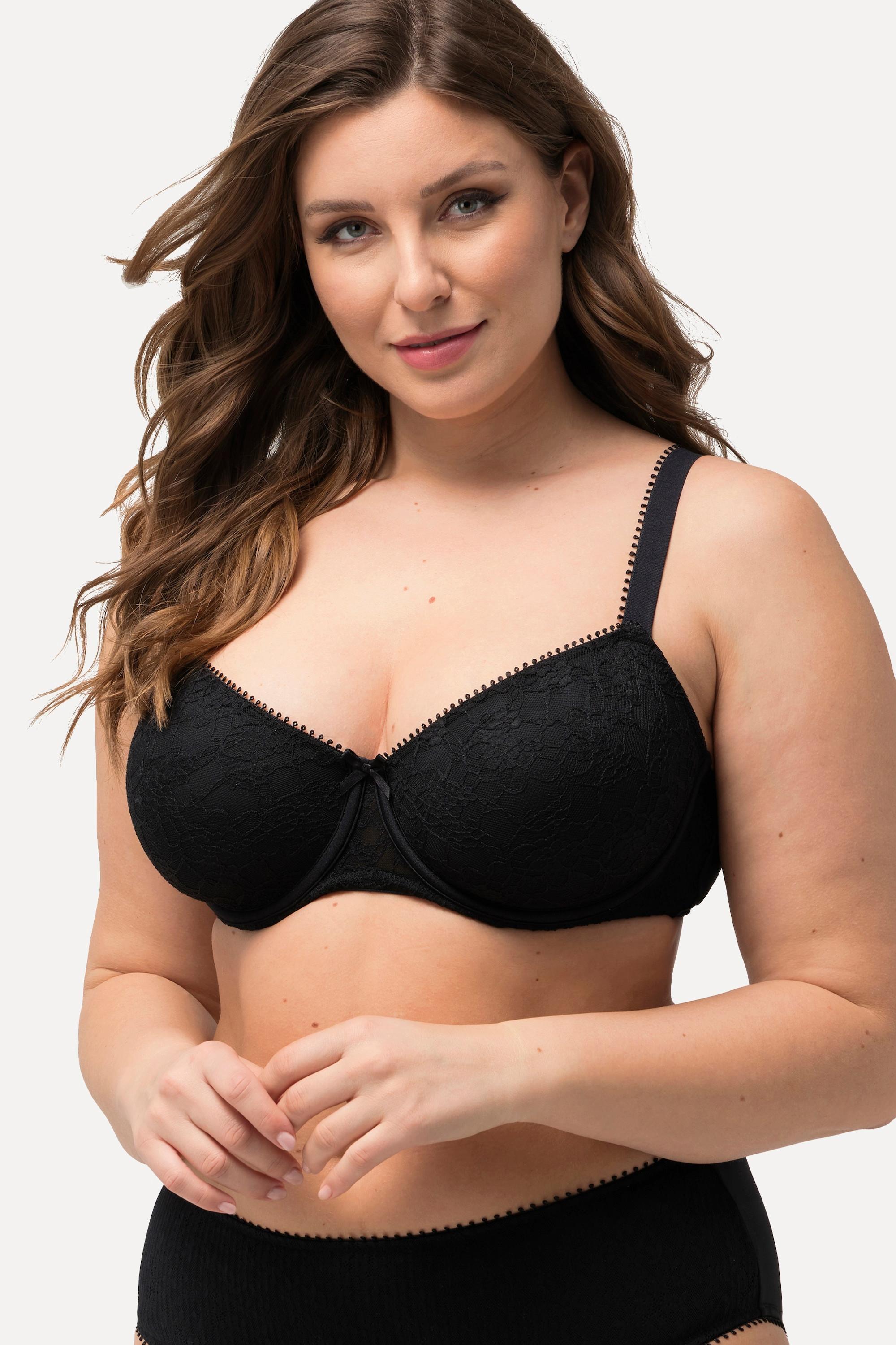 Ulla Popken Reggiseno con Ferretto Coppe Spacer Motivo Jacquard  